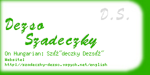 dezso szadeczky business card